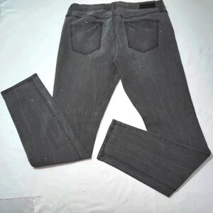 Vintage DKNY Jeans "Ave B" Vintage Gray Tiny Sparkle Studs Sz 8